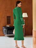 LC273732-1509-S, LC273732-1509-M, LC273732-1509-L, LC273732-1509-XL, Christmas Green sweater dress