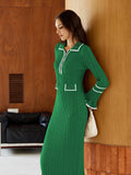 LC273732-1509-S, LC273732-1509-M, LC273732-1509-L, LC273732-1509-XL, Christmas Green sweater dress