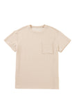 LC25225328-P15-S, LC25225328-P15-M, LC25225328-P15-L, LC25225328-P15-XL, Beige Corded Knit Pocketed Loose Fit T Shirt