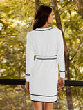 LC273739-1-S, LC273739-1-M, LC273739-1-L, LC273739-1-XL, White Sweater Dresses