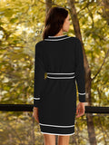 LC273739-2-S, LC273739-2-M, LC273739-2-L, LC273739-2-XL, Black Sweater Dresses