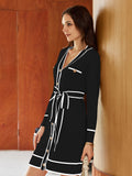 LC273739-2-S, LC273739-2-M, LC273739-2-L, LC273739-2-XL, Black Sweater Dresses