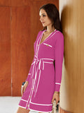 LC273739-6-S, LC273739-6-M, LC273739-6-L, LC273739-6-XL, Rose Red Sweater Dresses