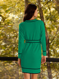 LC273739-9-S, LC273739-9-M, LC273739-9-L, LC273739-9-XL, Green Sweater Dresses