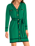 LC273739-9-S, LC273739-9-M, LC273739-9-L, LC273739-9-XL, Green Sweater Dresses