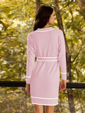 LC273739-10-S, LC273739-10-M, LC273739-10-L, LC273739-10-XL, Pink Sweater Dresses