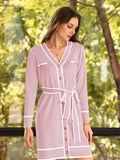 LC273739-10-S, LC273739-10-M, LC273739-10-L, LC273739-10-XL, Pink Sweater Dresses