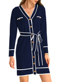 LC273739-305-S, LC273739-305-M, LC273739-305-L, LC273739-305-XL, Navy Sweater Dresses