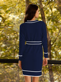 LC273739-305-S, LC273739-305-M, LC273739-305-L, LC273739-305-XL, Navy Sweater Dresses