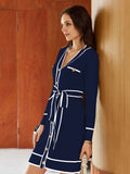 LC273739-305-S, LC273739-305-M, LC273739-305-L, LC273739-305-XL, Navy Sweater Dresses