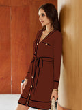 LC273739-1017-S, LC273739-1017-M, LC273739-1017-L, LC273739-1017-XL, Chestnut Sweater Dresses