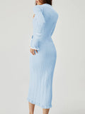 LC273732-4-S, LC273732-4-M, LC273732-4-L, LC273732-4-XL, Light Blue sweater dress