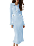 LC273732-4-S, LC273732-4-M, LC273732-4-L, LC273732-4-XL, Light Blue sweater dress