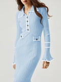 LC273732-4-S, LC273732-4-M, LC273732-4-L, LC273732-4-XL, Light Blue sweater dress