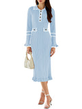 LC273732-4-S, LC273732-4-M, LC273732-4-L, LC273732-4-XL, Light Blue sweater dress