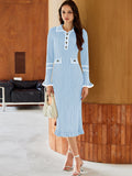 LC273732-4-S, LC273732-4-M, LC273732-4-L, LC273732-4-XL, Light Blue sweater dress