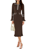 LC273732-3017-S, LC273732-3017-M, LC273732-3017-L, LC273732-3017-XL, Chocolate sweater dress