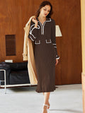 LC273732-3017-S, LC273732-3017-M, LC273732-3017-L, LC273732-3017-XL, Chocolate sweater dress