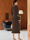 LC273732-3017-S, LC273732-3017-M, LC273732-3017-L, LC273732-3017-XL, Chocolate sweater dress