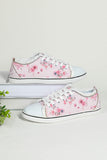 Spring Sakura Floral Print Canvas Shoes Low Cut Sneakers for Women