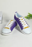 Women's Purple and Yellow Color Block Lace Up Sneakers