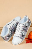 Women's Halloween Skull Print Tie Dye Canvas Shoes