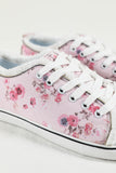 Spring Sakura Floral Print Canvas Shoes Low Cut Sneakers for Women