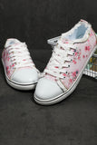 Spring Sakura Floral Print Canvas Shoes Low Cut Sneakers for Women