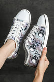 Women's Halloween Skull Print Tie Dye Canvas Shoes