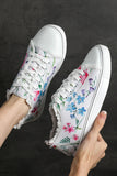 Womens Canvas Sneakers Floral Print Lace Up Sneakers