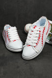 Women's Baseball Print Lace Up Canvas Shoes