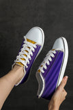 Women's Purple and Yellow Color Block Lace Up Sneakers