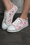 Spring Sakura Floral Print Canvas Shoes Low Cut Sneakers for Women