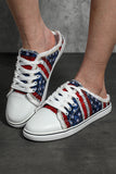 Women's Stars and Stripes Print Canvas Shoes Backless Sneakers