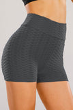 Gray High Waisted Yoga Fitness Shorts for Women LC263790-11