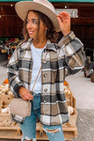 LC8511482-7-S, LC8511482-7-M, LC8511482-7-L, LC8511482-7-XL, LC8511482-7-2XL, Yellow Women's Flannel Plaid Jacket Long Sleeve Buttoned Shirts Coats Shacket