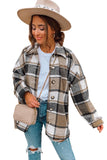 LC8511482-7-S, LC8511482-7-M, LC8511482-7-L, LC8511482-7-XL, LC8511482-7-2XL, Yellow Women's Flannel Plaid Jacket Long Sleeve Buttoned Shirts Coats Shacket