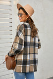 LC8511482-7-S, LC8511482-7-M, LC8511482-7-L, LC8511482-7-XL, LC8511482-7-2XL, Yellow Women's Flannel Plaid Jacket Long Sleeve Buttoned Shirts Coats Shacket