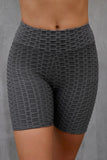 Gray High Waisted Yoga Fitness Shorts for Women LC263790-11