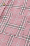 LC8511394-10-S, LC8511394-10-M, LC8511394-10-L, LC8511394-10-XL, LC8511394-10-2XL, Pink Womens Casual Plaid Shacket Button Down Shirts Coats