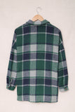 LC8511482-9-S, LC8511482-9-M, LC8511482-9-L, LC8511482-9-XL, LC8511482-9-2XL, Green Women's Flannel Plaid Jacket Long Sleeve Buttoned Shirts Coats Shacket