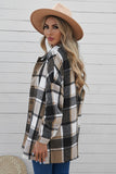 LC8511482-7-S, LC8511482-7-M, LC8511482-7-L, LC8511482-7-XL, LC8511482-7-2XL, Yellow Women's Flannel Plaid Jacket Long Sleeve Buttoned Shirts Coats Shacket