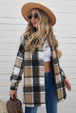 LC8511482-7-S, LC8511482-7-M, LC8511482-7-L, LC8511482-7-XL, LC8511482-7-2XL, Yellow Women's Flannel Plaid Jacket Long Sleeve Buttoned Shirts Coats Shacket