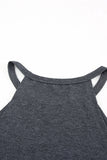 LC2564998-11-S, LC2564998-11-M, LC2564998-11-L, LC2564998-11-XL, LC2564998-11-2XL, Gray Womens Summer Halter High Neck Tank Top Sexy Sleeveless Shirts