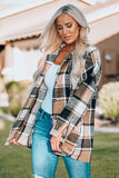 LC8511482-7-S, LC8511482-7-M, LC8511482-7-L, LC8511482-7-XL, LC8511482-7-2XL, Yellow Women's Flannel Plaid Jacket Long Sleeve Buttoned Shirts Coats Shacket