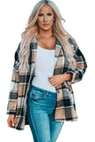 LC8511482-7-S, LC8511482-7-M, LC8511482-7-L, LC8511482-7-XL, LC8511482-7-2XL, Yellow Women's Flannel Plaid Jacket Long Sleeve Buttoned Shirts Coats Shacket