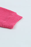 LC2552552-10-S, LC2552552-10-M, LC2552552-10-L, LC2552552-10-XL, LC2552552-10-2XL, Pink Womens Waffle Knit Shacket Jacket Button Up Casual Blouse Shirt with Pockets