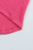 LC2552552-10-S, LC2552552-10-M, LC2552552-10-L, LC2552552-10-XL, LC2552552-10-2XL, Pink Womens Waffle Knit Shacket Jacket Button Up Casual Blouse Shirt with Pockets