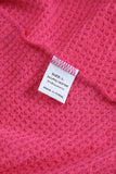 LC2552552-10-S, LC2552552-10-M, LC2552552-10-L, LC2552552-10-XL, LC2552552-10-2XL, Pink Womens Waffle Knit Shacket Jacket Button Up Casual Blouse Shirt with Pockets