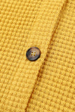 LC2552552-7-S, LC2552552-7-M, LC2552552-7-L, LC2552552-7-XL, LC2552552-7-2XL, Yellow Womens Waffle Knit Shacket Jacket Button Up Casual Blouse Shirt with Pockets